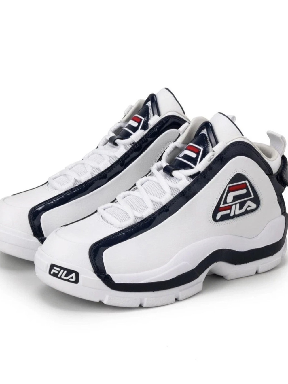 Size 10 Mens FILA GRANT HILL 2 FM0101023100 48 PURE WHITE Peacoat Chinese Red